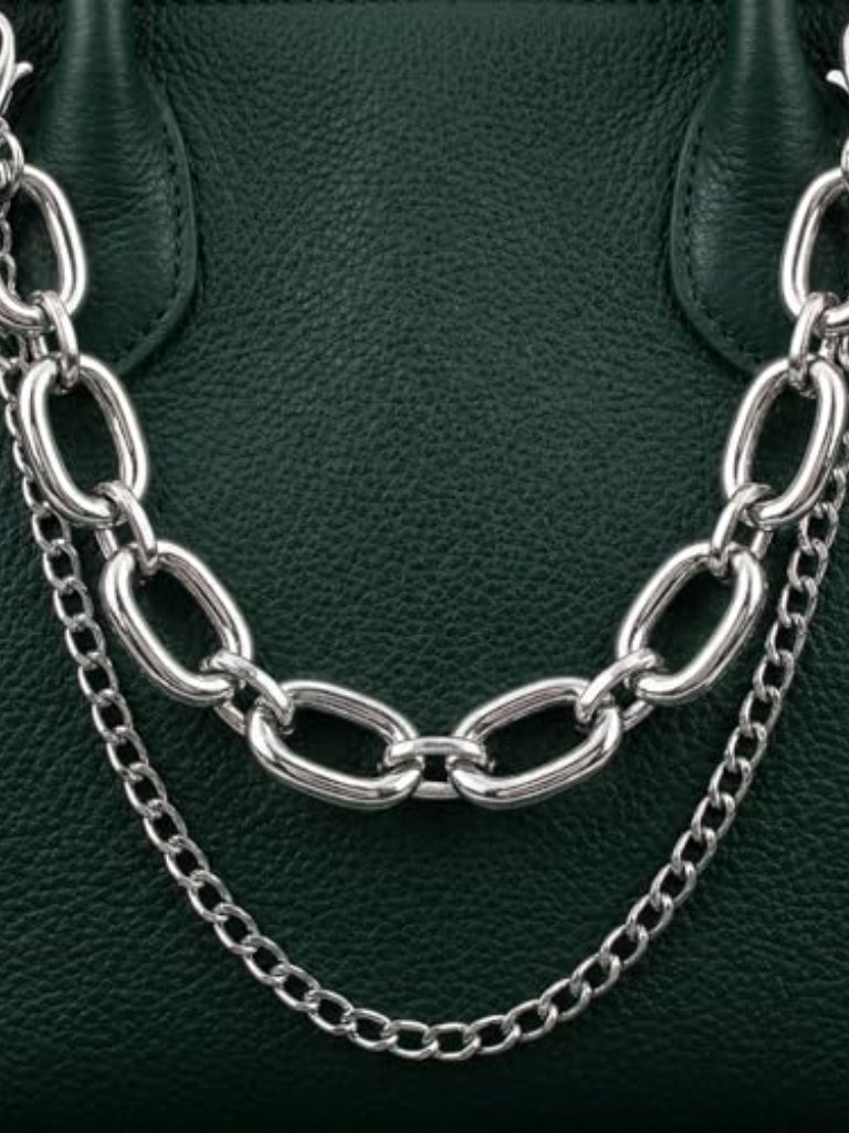 Silver Bag Chain Layered Keychain Goth Punk Purse & Wallet Accessory Decorative